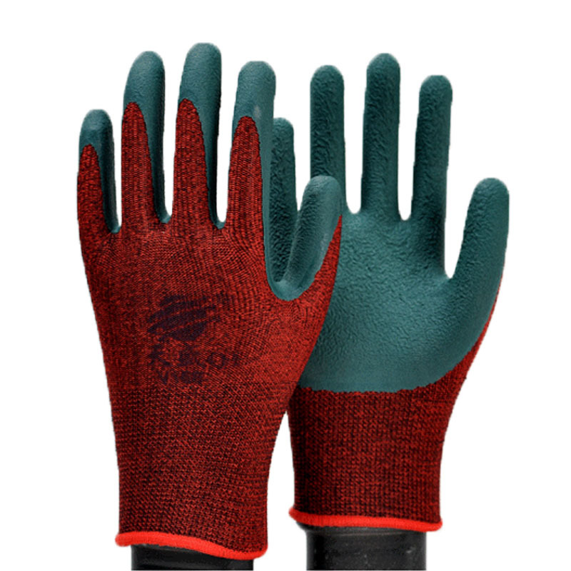 天盛强力轮胎橡胶手套高弹尼龙发泡挂胶柔软透气耐磨防滑劳保手套