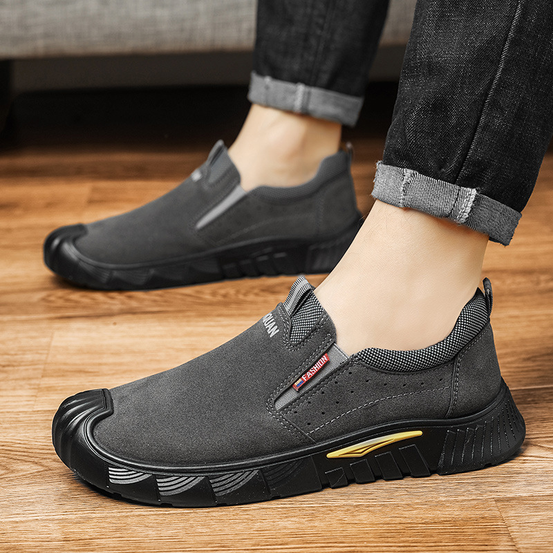 Nuevos zapatos de hombre, zapatos de protección laboral de otoño, zapatos de trabajo con suela gruesa, zapatos de moda, zapatos casuales