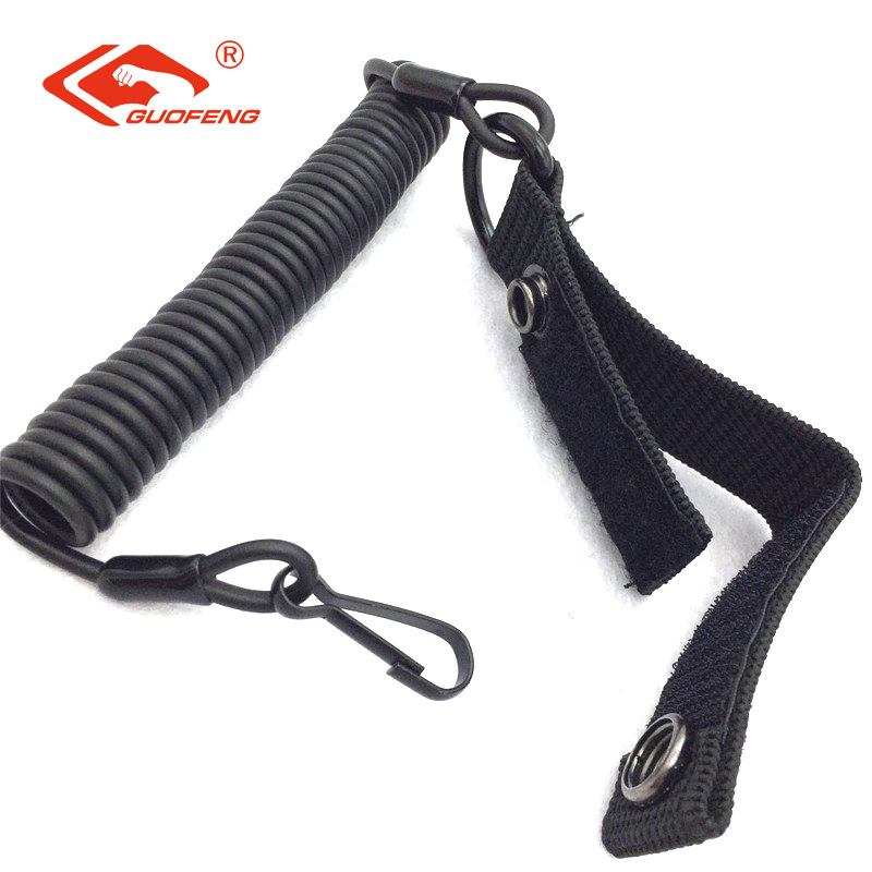 Políticas tácticas al aire libre cuerdas de pistola de resorte telescópicas cuerdas de alambre de acero recubiertas de pegamento cuerdas de alambre de resorte cuerdas de pistola