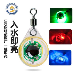 Fishing gear wholesale small fish eye hairtail mini underwater fishing lamp set fish lamp night fishing waterproof LED button poly fish lamp