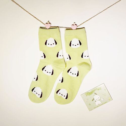 Japanese cartoon socks for women, full body cartoon style combed cotton mid-calf women's socks, cute puppy stockings for one generation