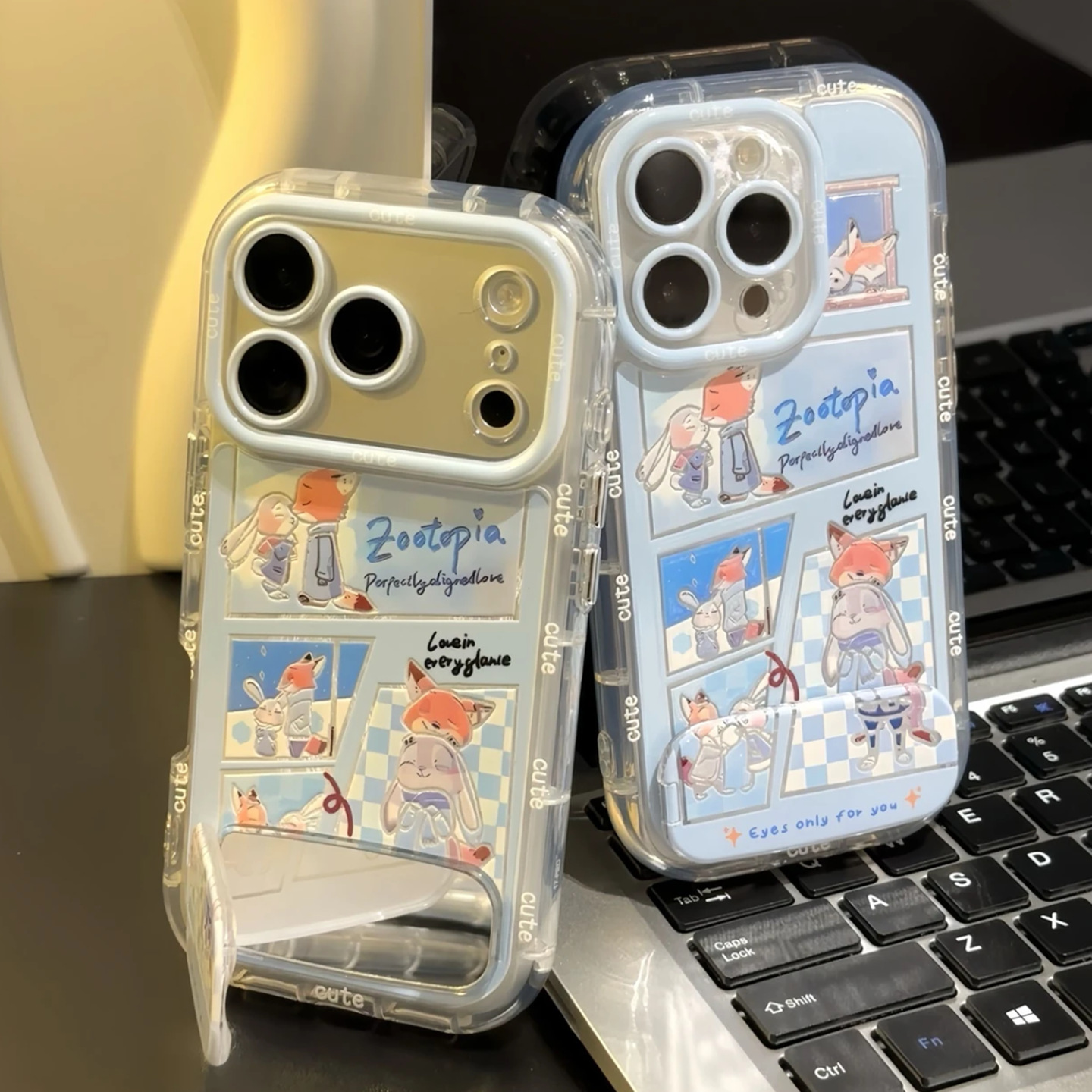 Fox de nieve para Apple 17 plumas de hilo crema caso de teléfono iPhone 16 promox dibujos animados 15 / 14 pcs