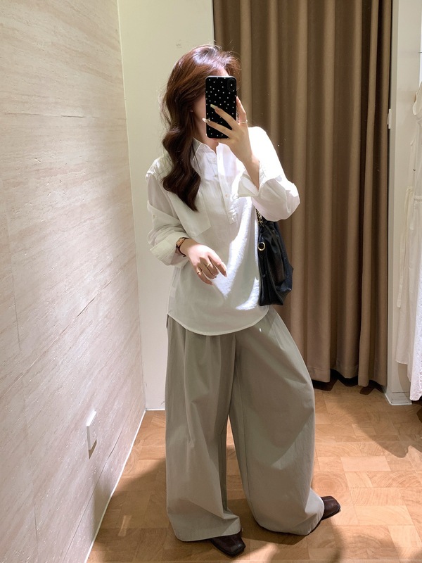 日系休闲简约风！秋季款百搭polo翻领口袋纯色宽松显瘦衬衫上衣女|undefined