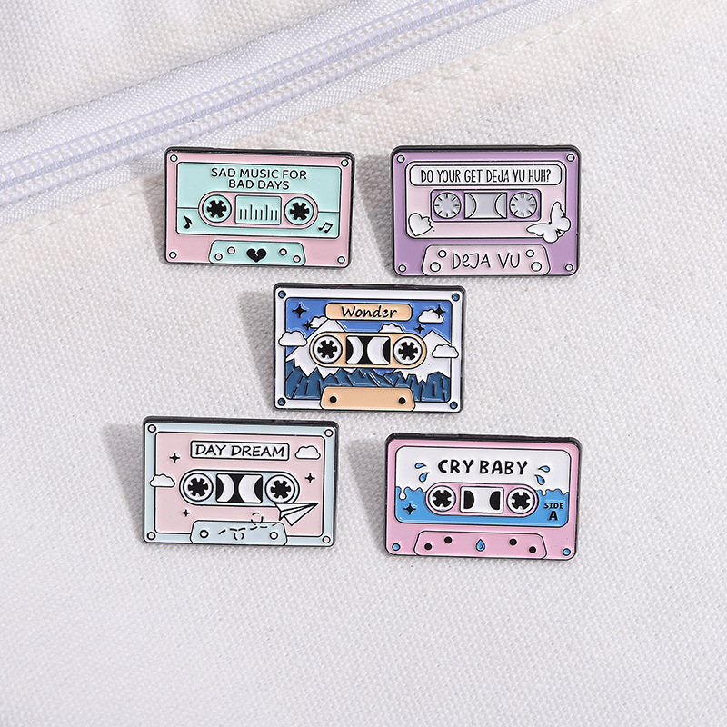 7g Weight Brooches Classification Holiday, Daily Occasion Alloy Material Letter, Color Block, Tape Pattern Unisex Gender Stoving Varnish Design Cute Style Cute Pin Letter Color Block Tape Alloy Stoving Varnish Unisex Brooches 2