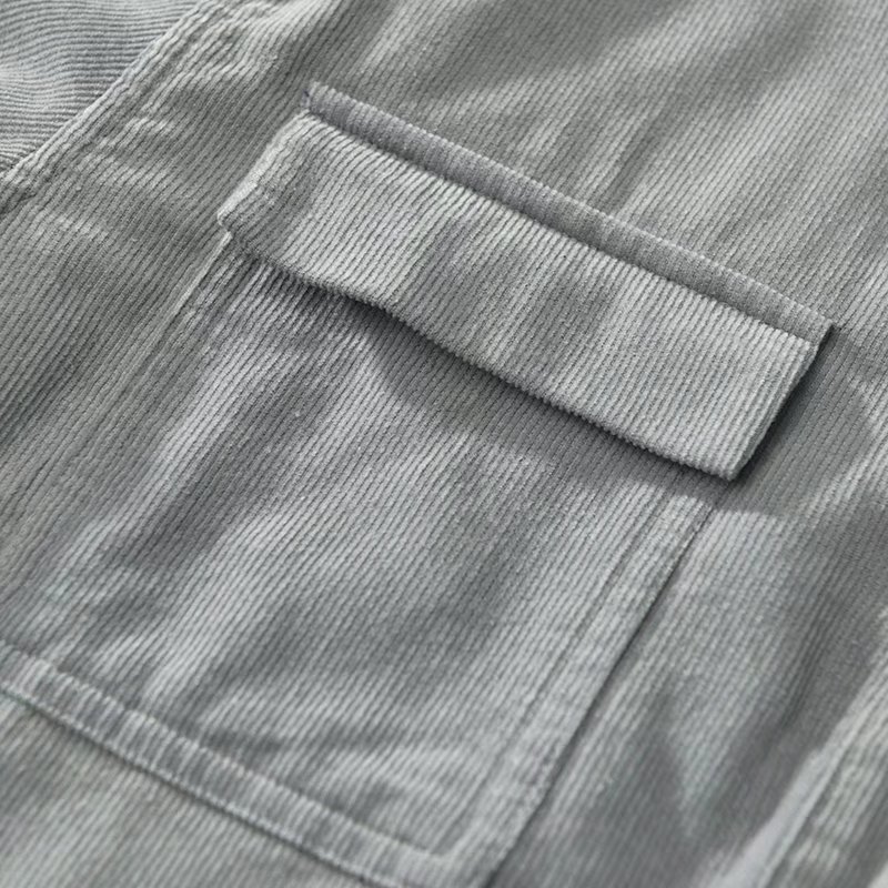 Hermosa camisa de pana de moda japonesa guapa camisa de moda para hombres chaqueta de camisa casual de manga larga estilo de Hong Kong