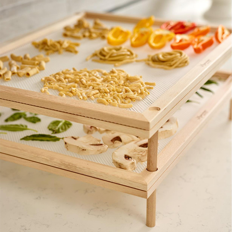 Rechteckiges Pasta-Kräuter-Werkzeug für die Küche, den Haushalt, den täglichen Bedarf, hölzernes Lufttrocknungsgestell_voghion.com