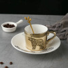 Brand coffee set, high quality ceramics, mirror effect, European style, wholesale