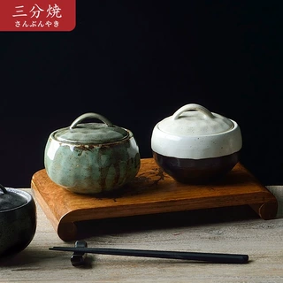 三分陶瓷日式带盖碗家用小汤盅蒸蛋碗儿童单个炖汤蛊微波炉耐高温