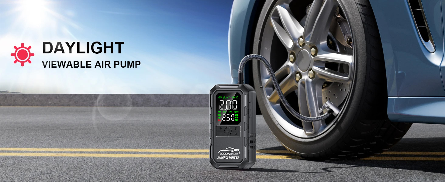 Cross-Border Car Emergency Starting Power Supply, Car-Mounted Air Pump, Multi-Functional All-In-One Device, 12V Battery, Powerful Jump Starter