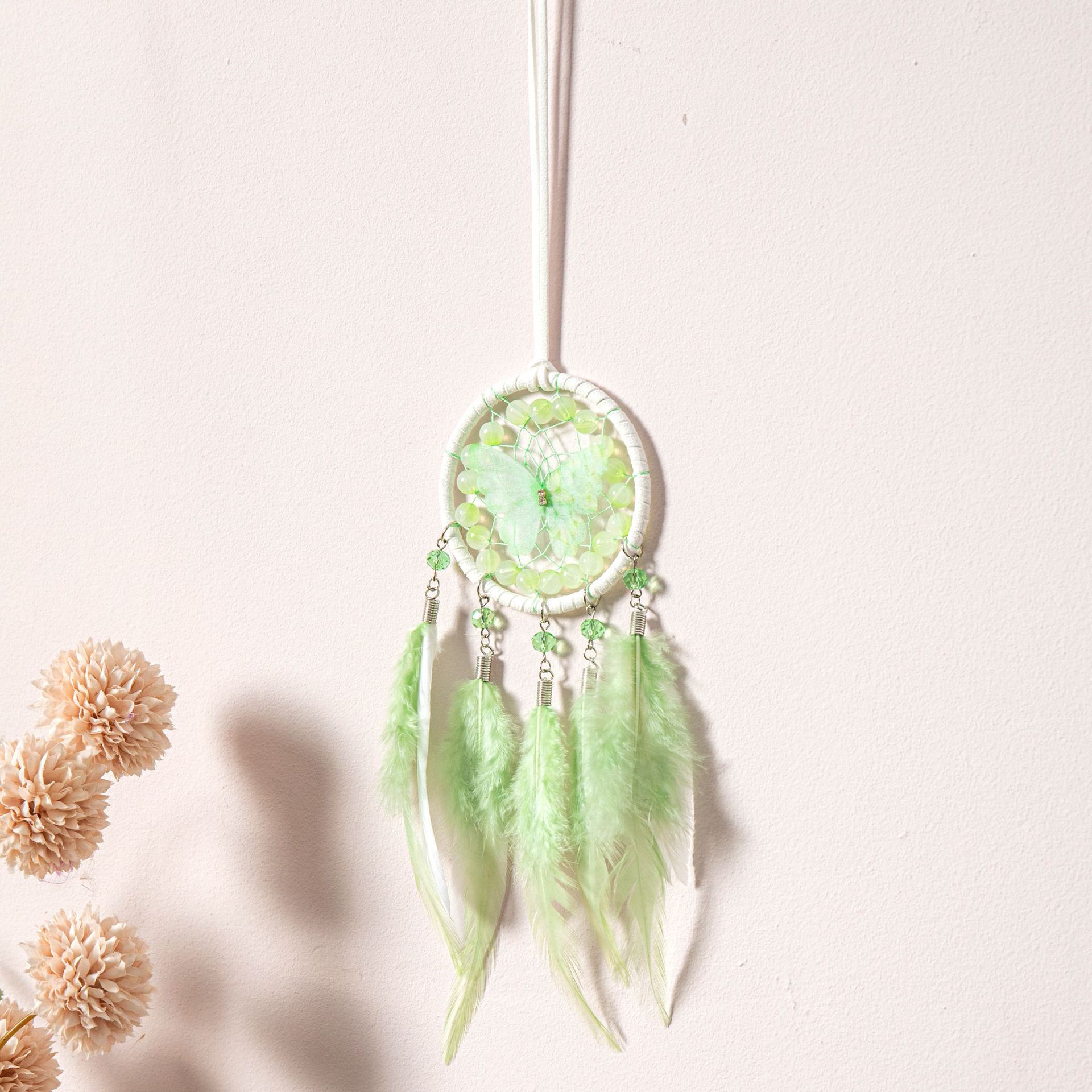 Transfronterizos de automóviles dreamcatcher red colgante bolsas decoración colgante decoración de automóviles plumas pequeños colgantes regalos de vacaciones