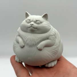 跨境爆款3d打印小猫模型办公桌面汽车摆件猫咪装饰礼物胖猫展示