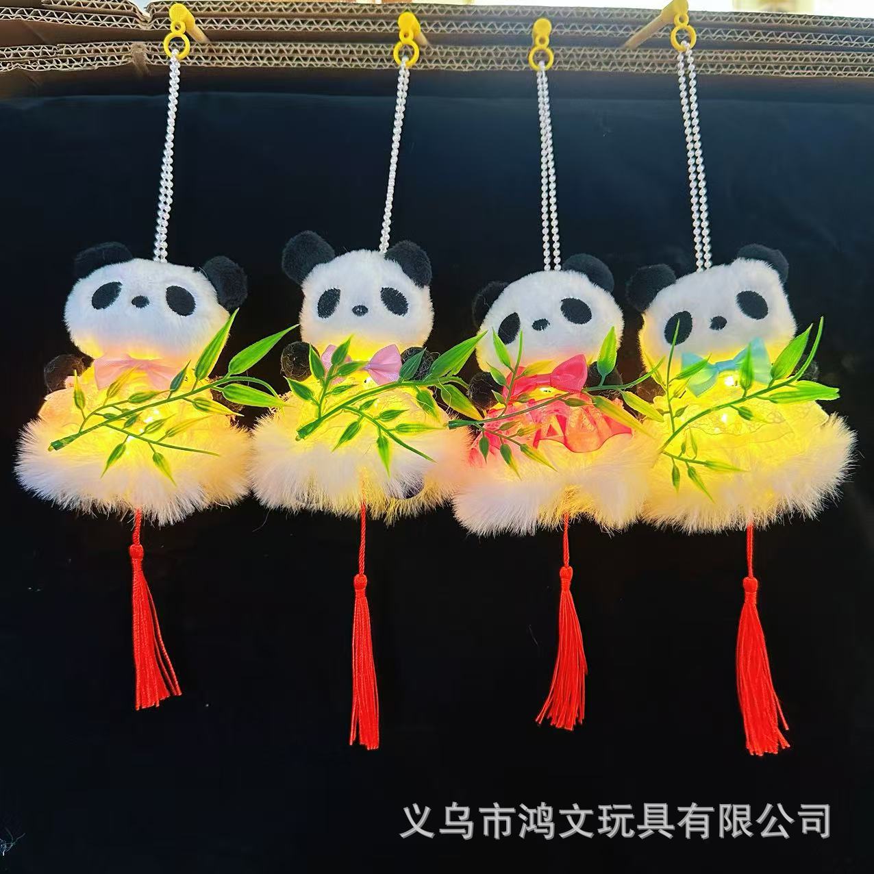 휴대용 판다 대나무 등불