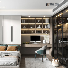 现代简约衣柜家用商用卧室多层实木开放式玻璃门衣橱收纳全屋定制