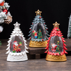 クリスマス装飾発光クリスマスツリークリスマスクリスタルボール雪スノーフレークライトクリスマスツリーデスクトップ装飾品クロスボーダーナイトライト
