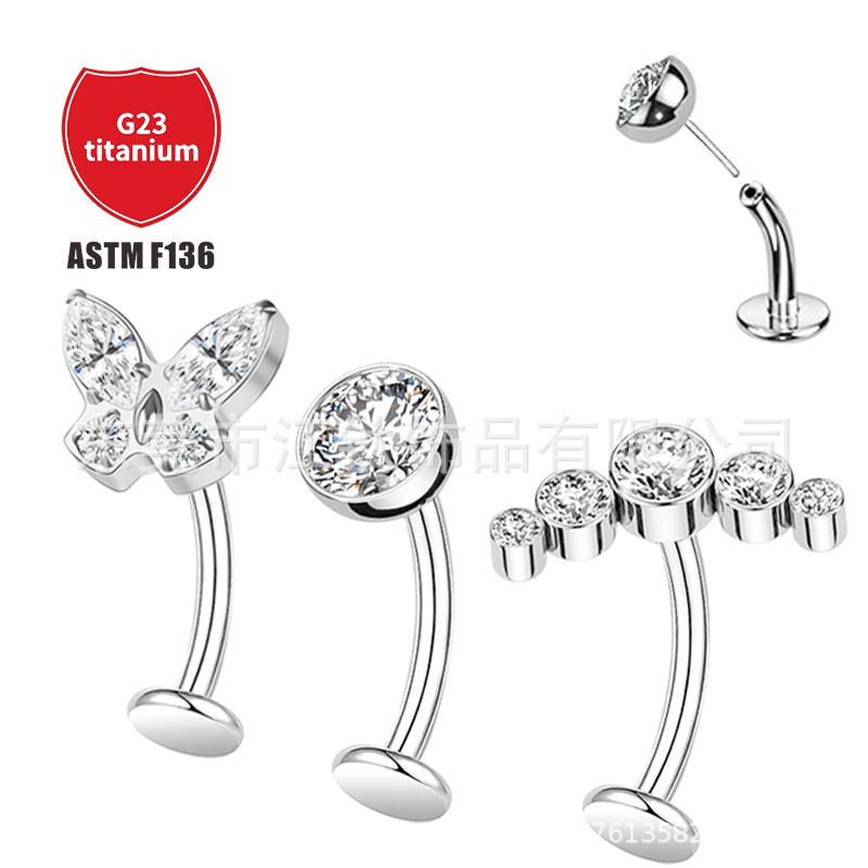 Pointed titanium steel lip stud product view