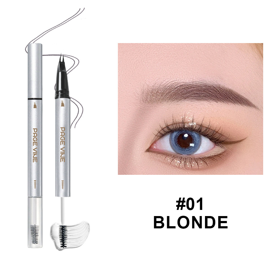 PAGE VINE maquillaje impermeable a prueba de sudor, lápiz de cejas duradero de alta calidad, cepillo de cera de cejas, comercio exterior image 6