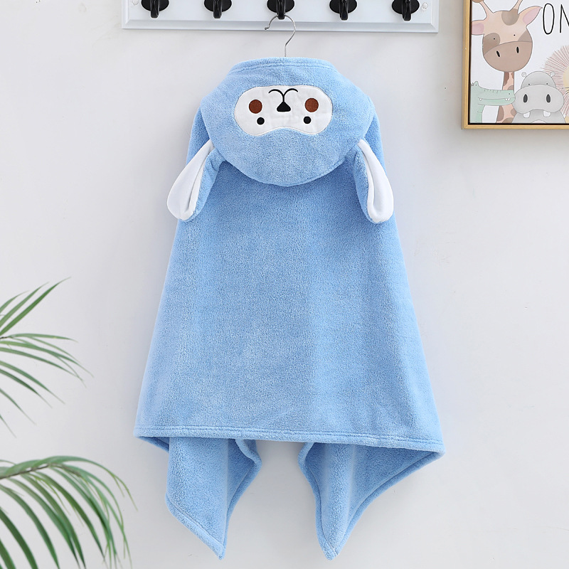 Coral fleece bebé usable Toalla de baño con capucha de dibujos animados capa de los niños Albornoz suave absorbente edredón infantil Toalla de baño