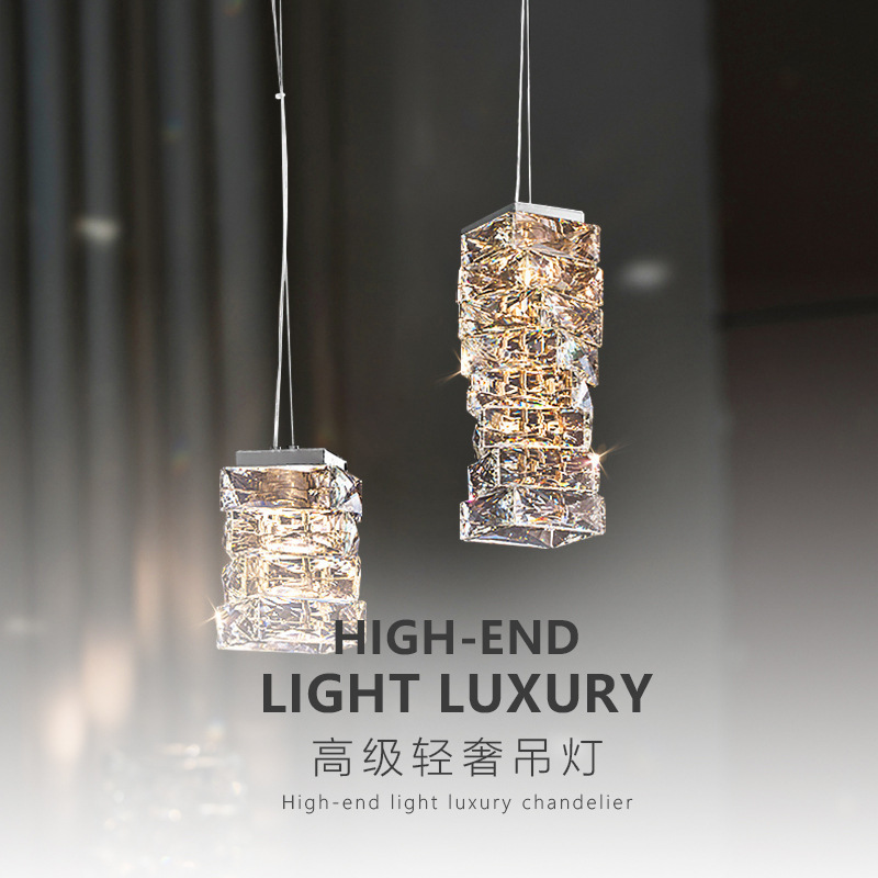 Light Luxury Crystal Single-Head Small Chandelier Creative Fashion Modern Simple Bedroom Bar Entrance Creative Designer Chandelier