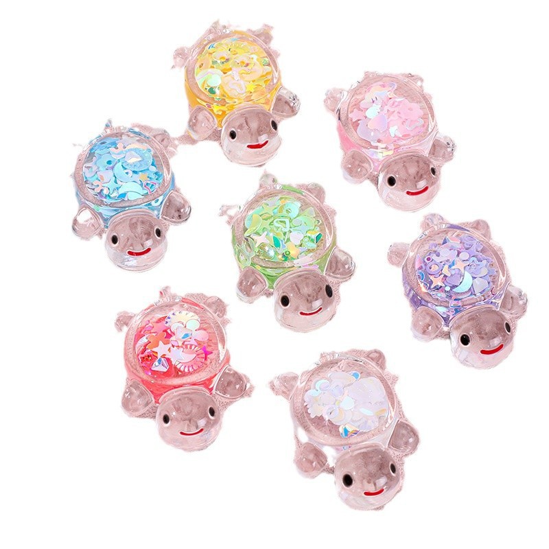 Full red chan with transparent turtle children's toys three-dimensional micro landscape ornaments DIY decorations cartoon accessories