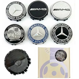 Suitable for Mercedes-Benz 75mm floating wheel hub center caps with car logo, 75MM Mercedes-Benz wheat ear black, apple tree wheel hub cap