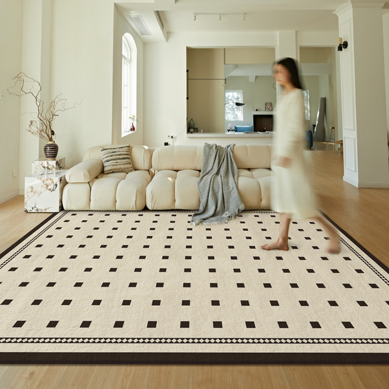 Alfombra doméstica de lujo ligera de dibujos animados resistente a la suciedad fácil de cuidar alfombra de cama resistente a la suciedad alfombra de lana de cristal antideslizante puede ser un agente