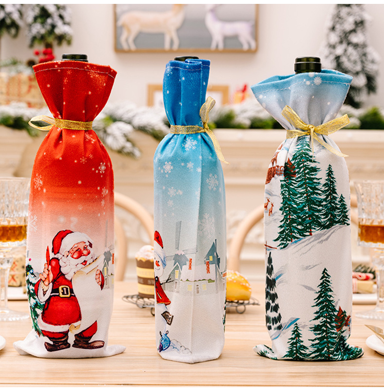 1 Piece Quantity Party, Festival Occasion Christmas Nordic Style Cute IG Style Santa Claus Elk Party Festival Bottle Cover
