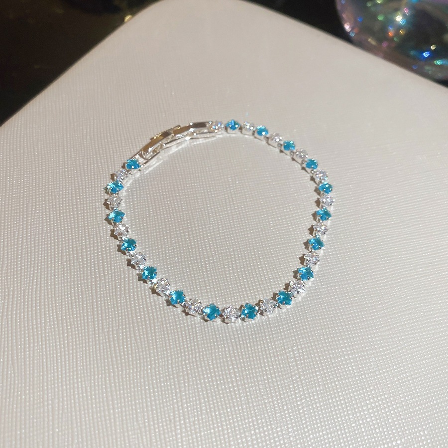 29 pulsera - plata - Blanco - azul