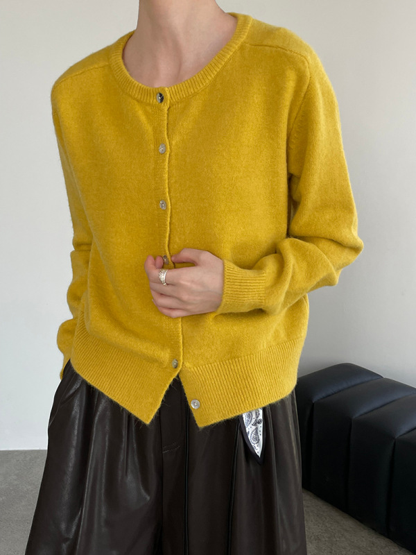 滔川    本期强推彩色圆领毛衣外套女25秋 韩系百搭针织外套YL992|undefined