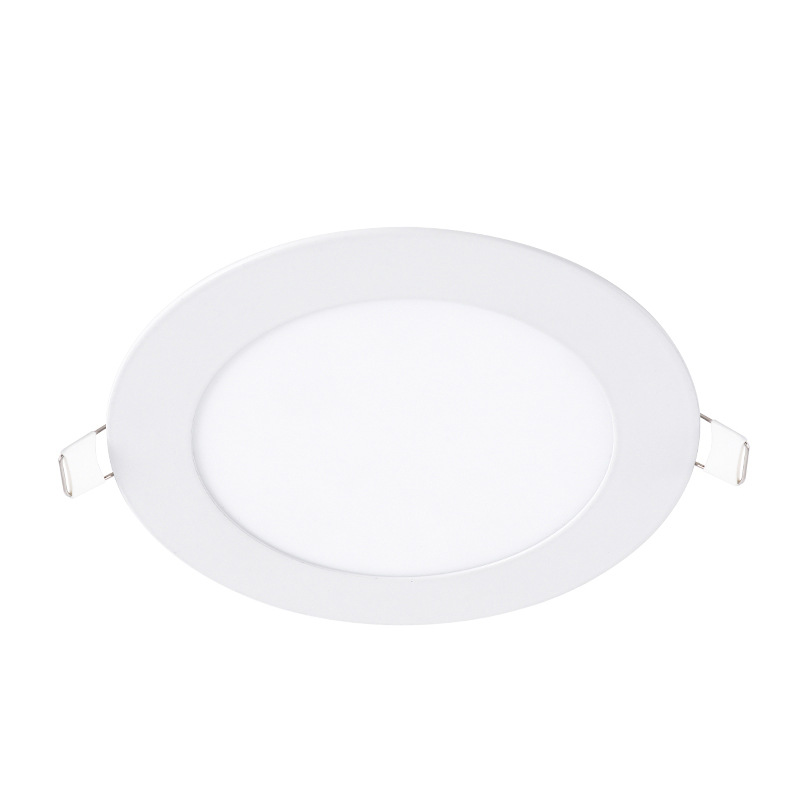 Nuevo modelo de panel de luz LED ultrafino de 1 cm, luz de techo empotrada de aluminio, luz empotrada para hotel, luz empotrada de exportación de Zhongshan.