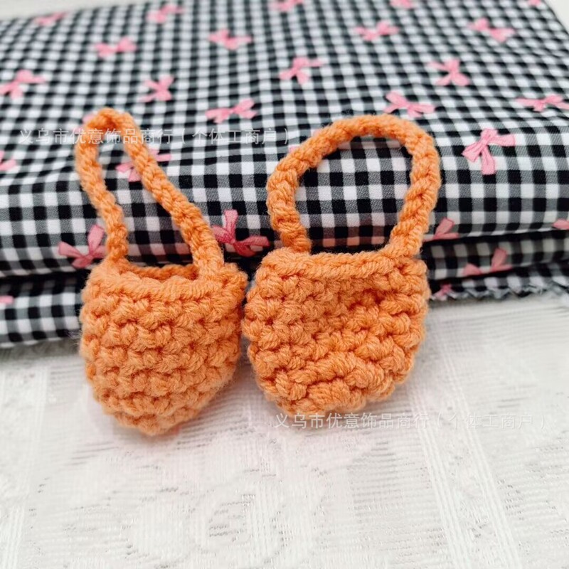 手作り毛糸編みDIYバッグbluetoothイヤホンバッグ服装補助アクセサリーミニ毛糸編み小包|undefined
