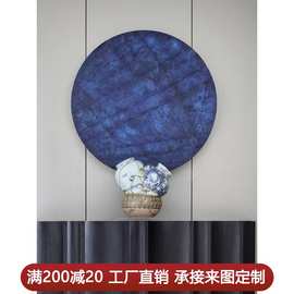 大芬村现代约立体客厅装饰画手绘肌理圆形轻奢挂画玄关卧室实物画