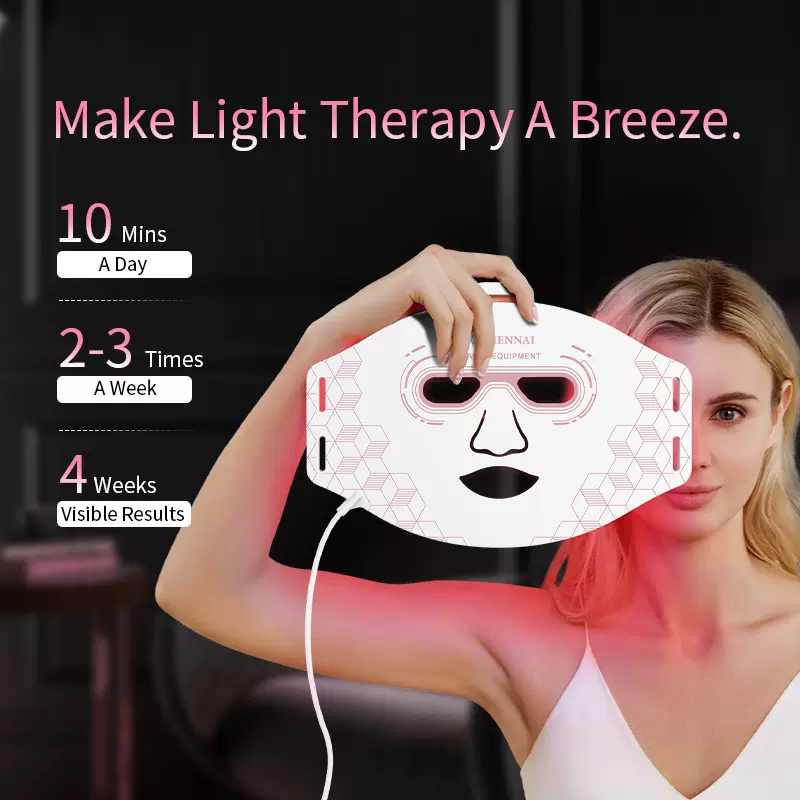 外贸led硅胶彩光美容面罩仪 家用光子嫩肤面部美容仪净痘面膜仪