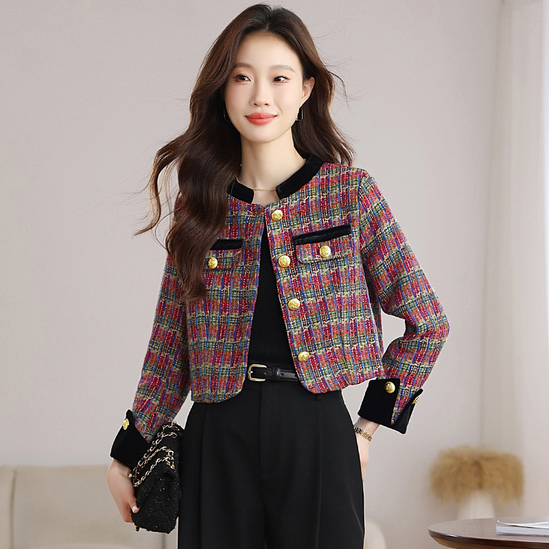 Plaid Tweed Short Jacket for Women, Spring and Autumn 2026 New Style, High-End, Slimming, Versatile, Petite Top