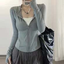 灰色冰丝衣女款夏季防紫外线服2024新款户外开衫外套上衣
