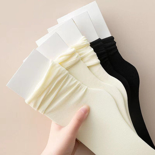 Summer and autumn thin leg socks, pure color thin thigh-high socks, Japanese style, lady's fashionable ice silk socks