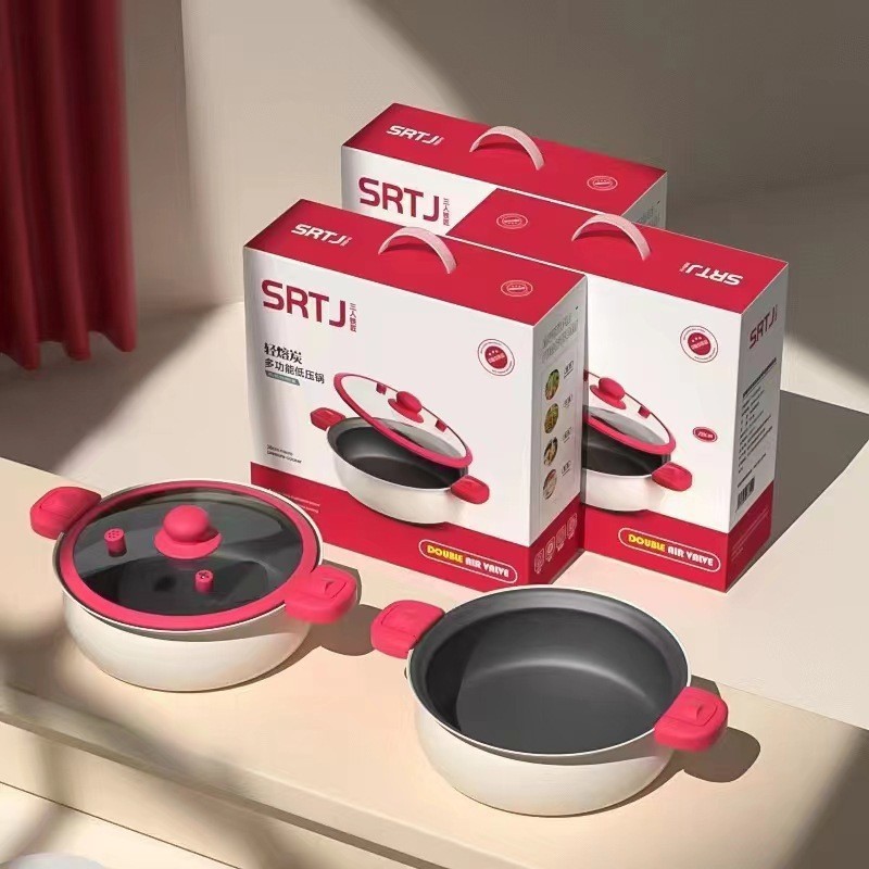 新しい三人鍛冶屋エナメル双耳シチューとシチューのスープポット家庭用大容量微圧ノンスティックポットギフト卸売|undefined