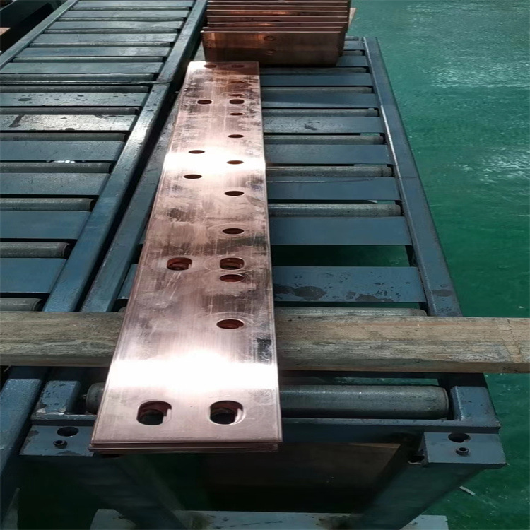 变压器连接铜排4*40mm铜母线打孔折弯圆孔椭圆孔加工套热缩套管