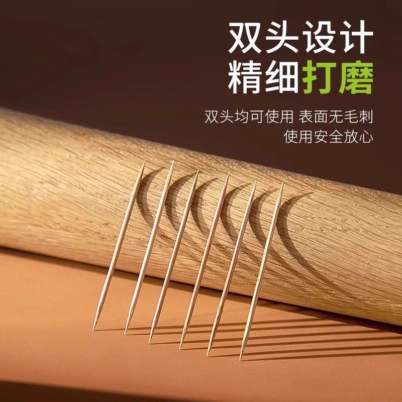 500本の炭素化瓶のつまようじ使い捨て家庭用果物のつまようじ箱の瓶の単先のつまようじの木の竹のつまようじ|undefined