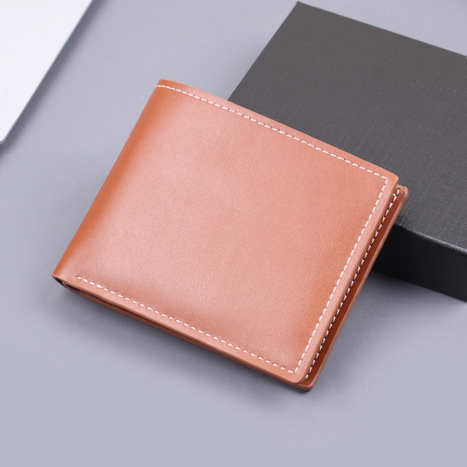 Cartera para hombre, tarjetero para hombre, cartera corta integrada, billetera para hombre, doble pliegue, wallet man, horizontal, transfronterizo