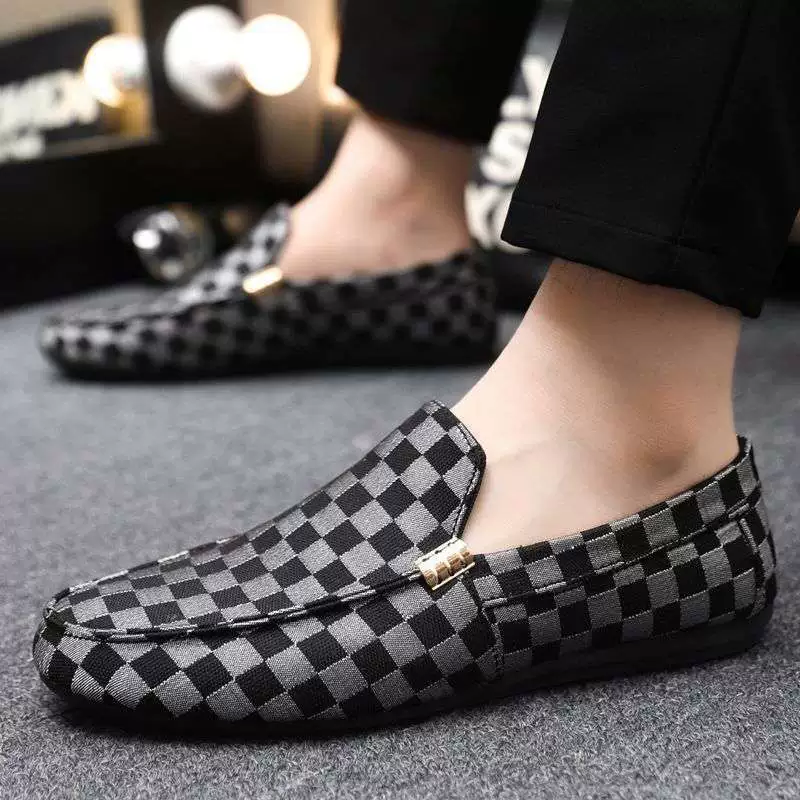 Мужская обувь Doudou, повседневная мужская обувь, дышащая летняя обувь на мягкой подошве в корейском стиле, слипоны без шнуровки