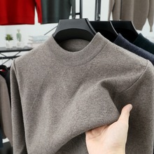 男士秋冬新款针织衫毛衣半高领纯色T恤针织衫保暖衣打底男装批发