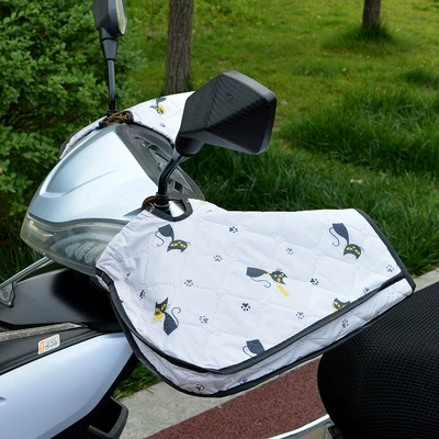 Summer Handlebar Cover Gloves Wholesale: Motorcycle Handle Cover - one-size-four-seasons-gray-fashion-cat-oxford-cloth