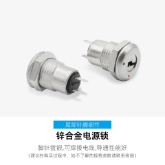 SK24-01B Power Lock, Zinc Alloy Two-Pin Laser Pen Short Electronic Device Switch Lock S1203 Telephone Lock