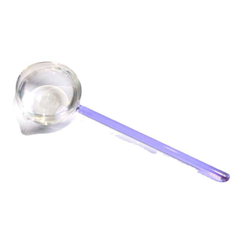 Creativo de leche postre cuchara de vidrio color transparente resistente a altas temperaturas cuchara de sopa cuchara de mezcla de café cuchara redonda cuchara