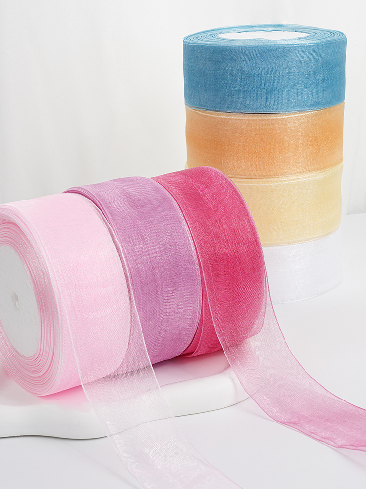 4cm厘米宽透明DIY装饰雪纱带缎带绸带彩带织带礼品包装丝带45米长