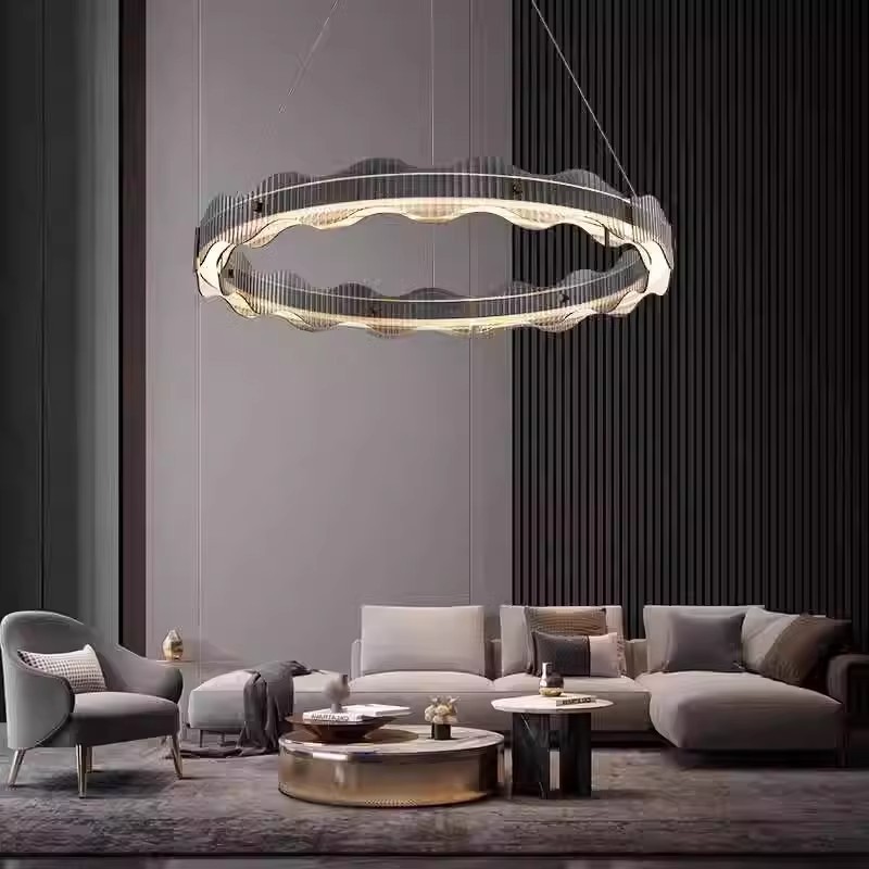 Lámpara principal de sala de estar italiana moderna simple candelabro dormitorio comedor lámpara de vidrio lujosa dormitorio candelabro de sala de estar