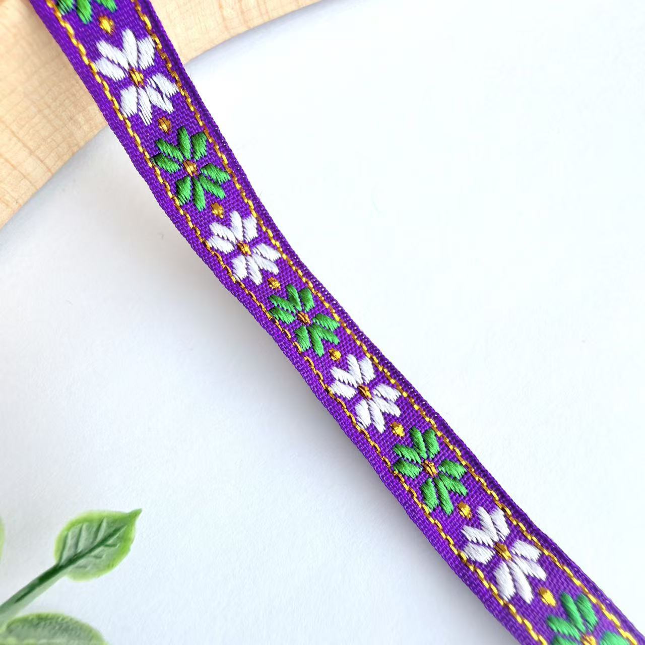 Cinta Jacquard de Estilo Étnico de 1 cm, Nylon, Decorativa, para Ropa y Manualidades image 31