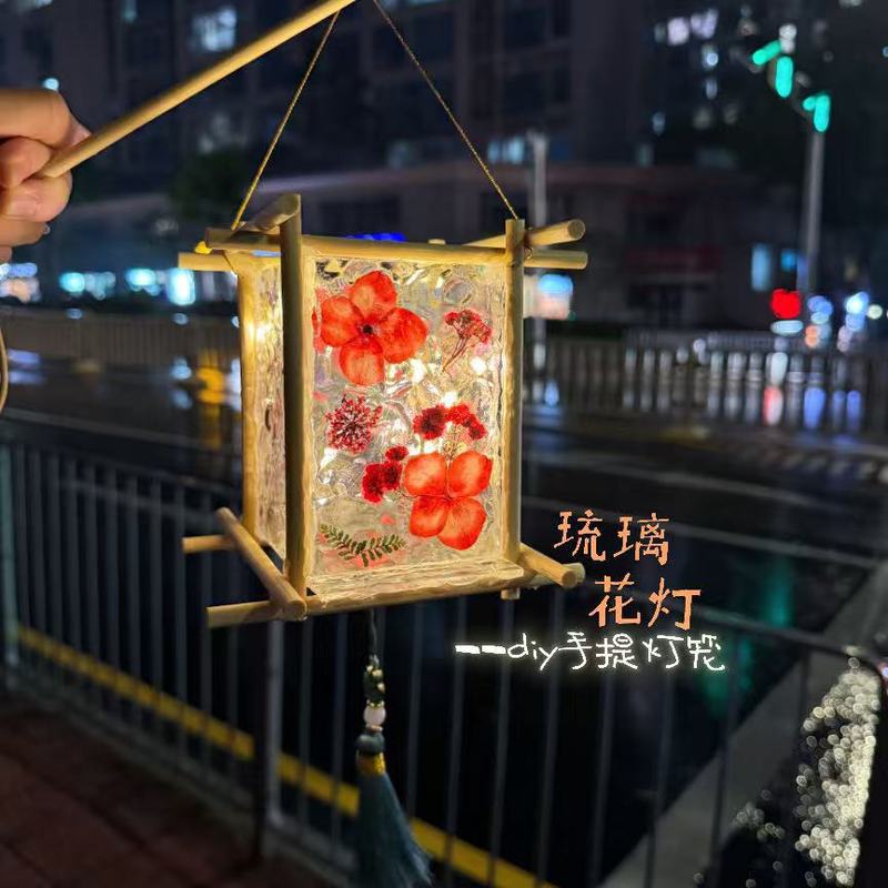 千话新年节日玻璃画灯笼手工diy材料包古风活动礼物团建琉璃花灯|undefined
