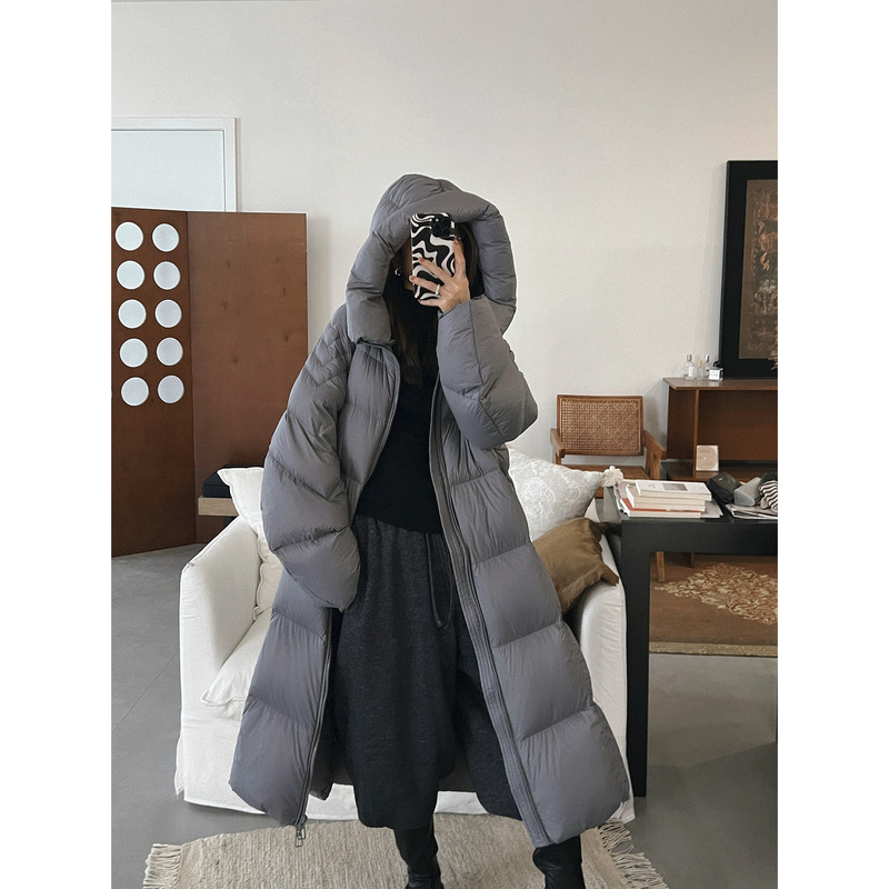 90 down White Goose down 345G-360G Extended Hooded Designer down Jacket 90 down White Goose down 345G-360G Extended Hooded Designer down Jacket