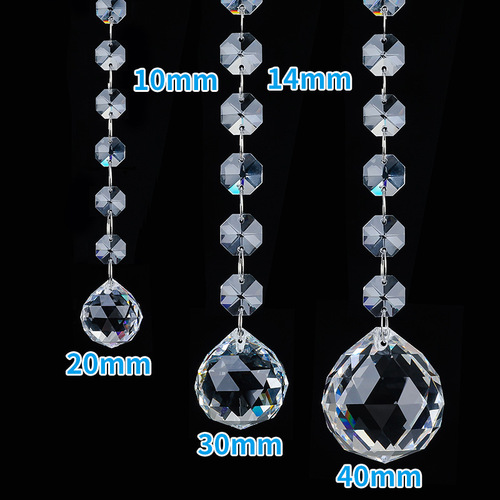 Crystal Ball Pendant Chain Eight-angle Beads + Lantern Crystal Craft Wedding Decoration Lamp Accessories Materials Dropshipping